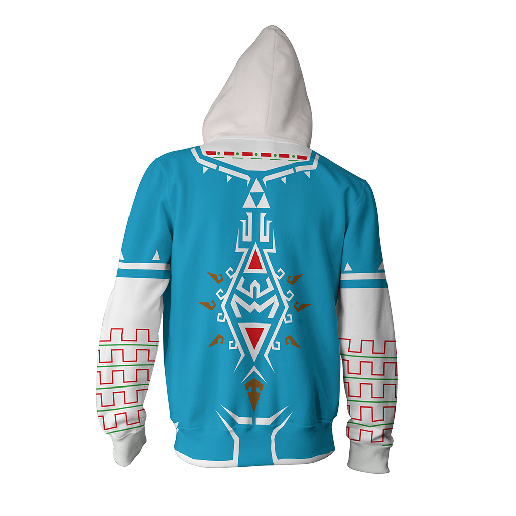 The Legend of Zelda: Breath of the Wild Link Cosplay Video Game Zip Up Hoodie