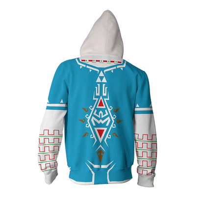 The Legend of Zelda: Breath of the Wild Link Cosplay Video Game Zip Up Hoodie